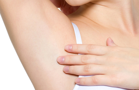 Women underarm with no hair