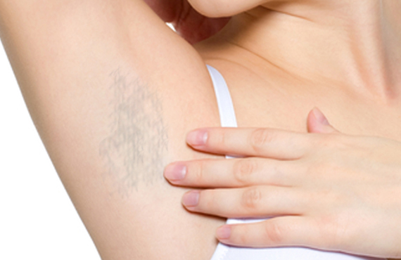 Women with hairy underarm